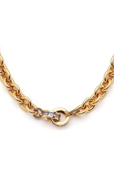 Mon Reve Twin Links Zirkon İçiçe Yüzük Charm Zincir Kolye