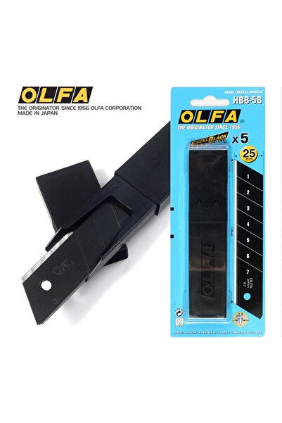 Olfa HBB-5B Ultra keskin Siyah 25 mm Maket Bıçak Yedeği 5 li Paket