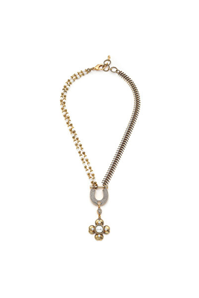 Mon Reve Pure Glow İnci Yonca Charm Altın Kaplama Zincir Kolye