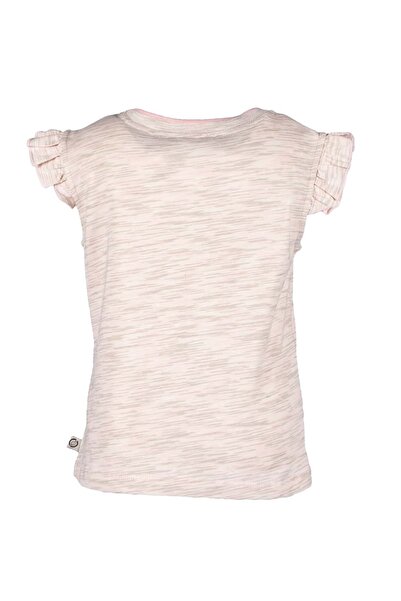 Ozmoz By Mukadder Özden Organic Striped Pink Summer Girl's T-Shirt