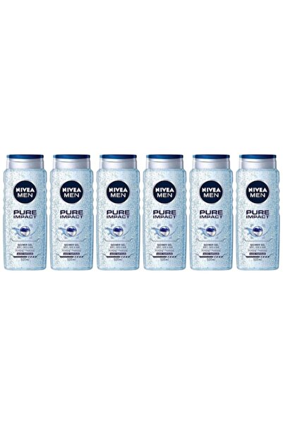 NIVEA Set 6 x Gel Dus 500ml Men Pure Impact