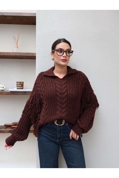 ESRAHELVACI Fringed Knit Pattern Knitwear Sweater