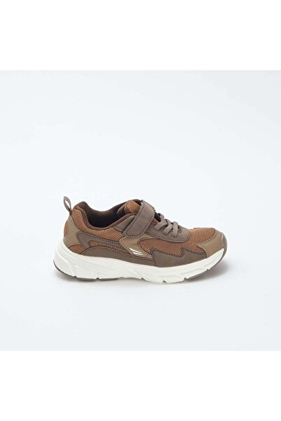 KIABI Low-top fabric and mesh trainers BROWN