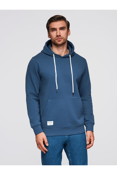 OMBRE Men's Hooded Sweatshirt - Navy v4 OM-SSBN-0177
