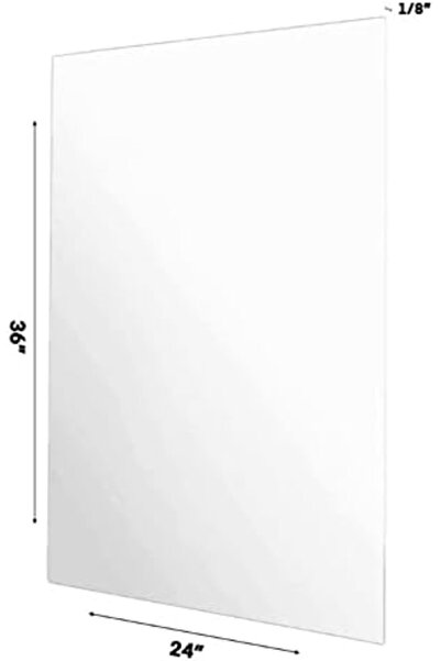Al Raied Acrylic Plexiglass Sheet 24x36x1/8 inch Transparent Plastic Sheeting