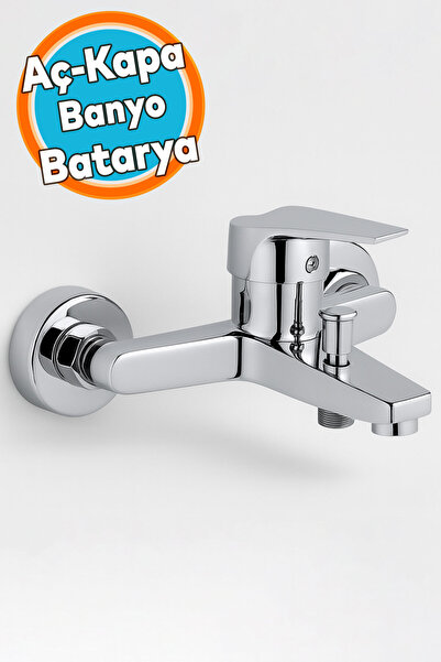 NZB Single Handle Open-Close Chrome Bathroom Faucet Wall Mounted Fixture Prem...