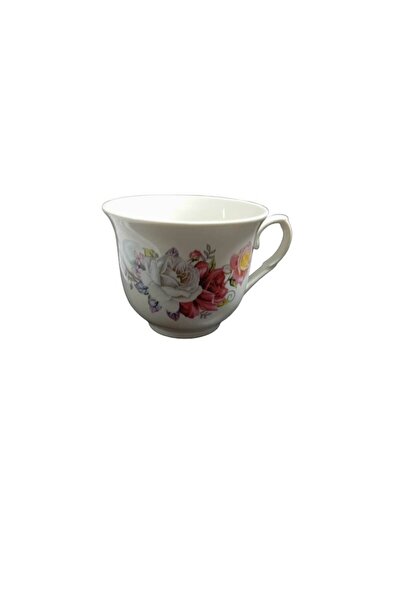 ABS Set of 6 ceramic cups + 6 saucers - floral pattern