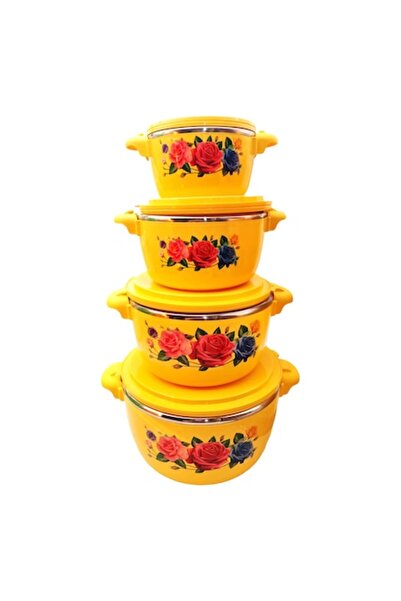 ABS Set 4 Thermal Food Containers, Yellow, 6L, 4L, 2L, 1L