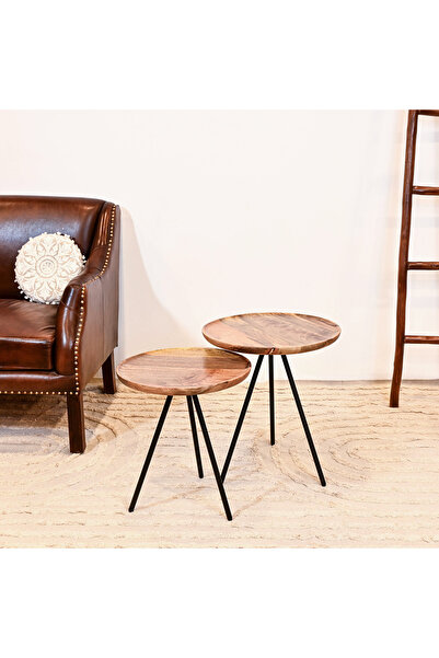 Crafted by Lifestyle 2-Piece Wooden Accent Table Set