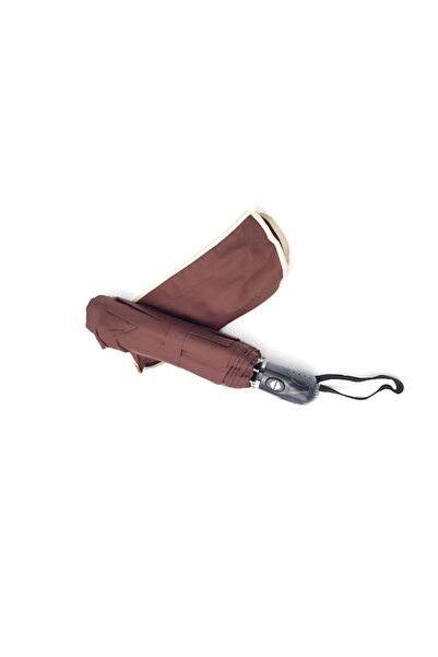ABS Rain Umbrella with Automatic On/Off Button, Brown