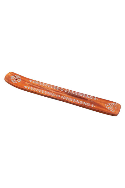 Crisalida Decorative wooden incense stick holder with Printed , brown, 25 cm