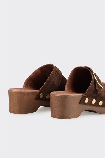 Elle Shoes Kahve Deri Kadın Terlik