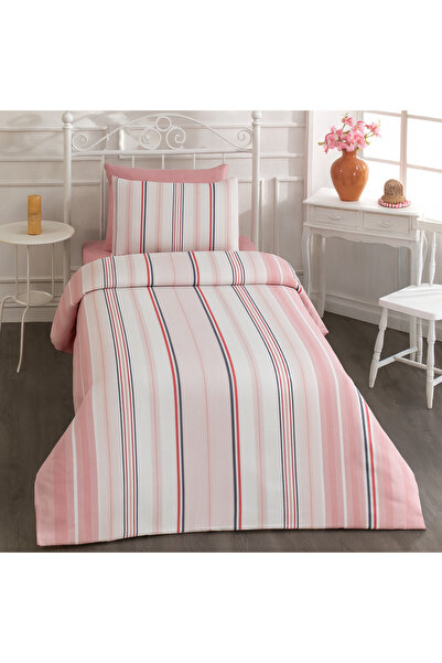 Rasel Tekstil طقم غطاء لحاف قطني مع ملاءة سرير مفردة مقاس 160 × 220