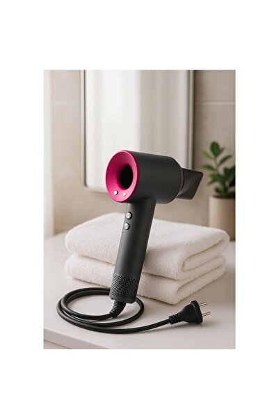 ABS Συμπαγές πιστολάκι μαλλιών με ακροφύσιο συμπυκνωτή, γκρι και ματζέντα, ρυθμιζόμενη θερμοκρασία