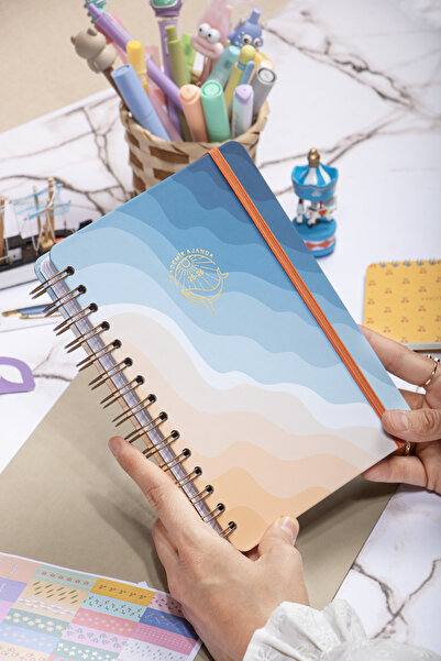 DİVAL 2025-2026 А5 Академичен дневник със спирална подвързия и твърда корица, 16 месеца - Ocean Breeze
