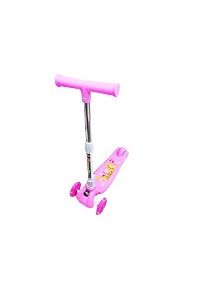 ABS Adjustable Kids Scooter, 73 cm, Metal Frame, Silicone Wheels, 3 Wheels, Pink