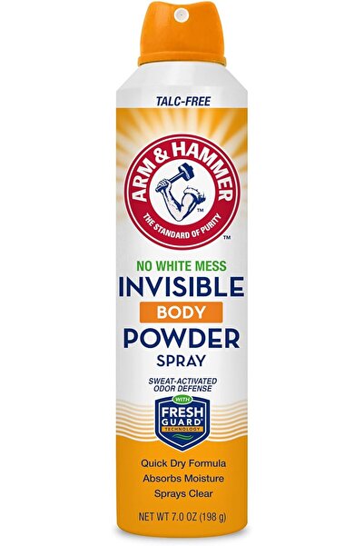 Arm&Hammer بخاخ بودرة الجسم غير المرئي من آرم آند هامر، خالٍ من التلك، للتحكم في الروائح والعرق، برائحة منعشة، 7 أونصة