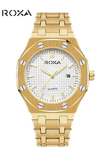 Roxa analog wristwatch with stainless steel strap model RX001 - Gold