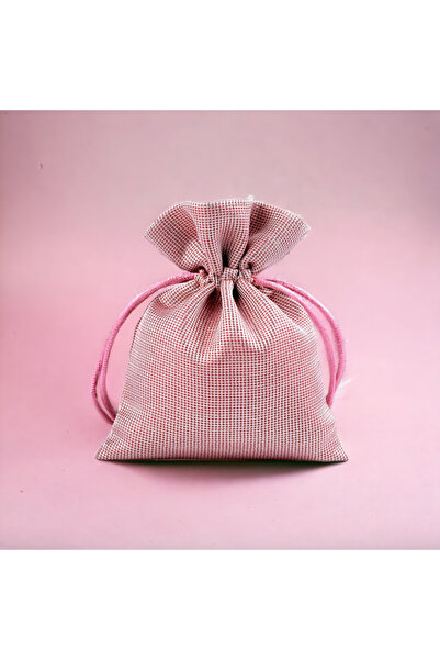 Crisalida Crisalida satin gift bag with lurex, 10 x 13 cm, Rose gold