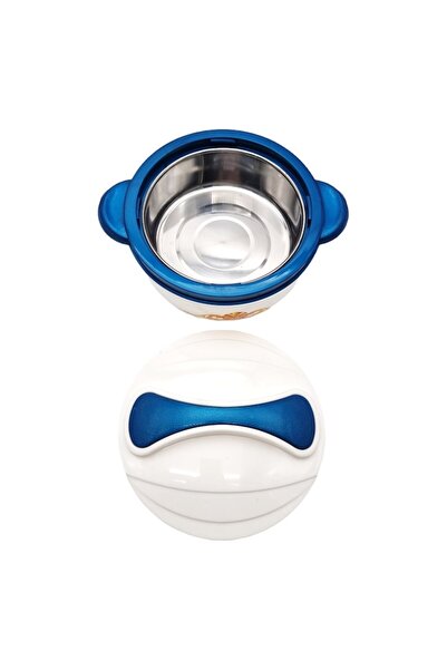 ABS Thermal Food Container, White & Blue, 2L