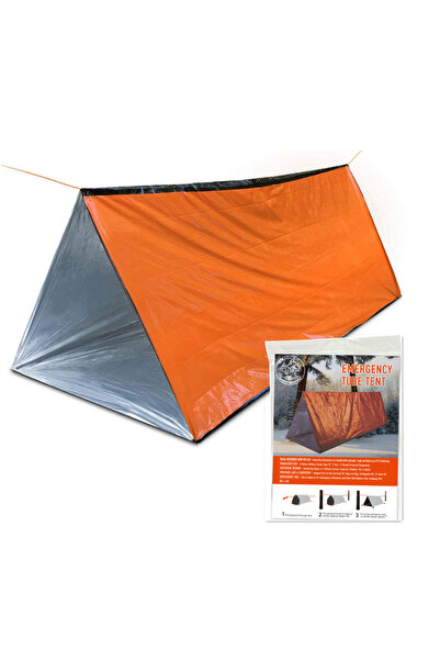 Choice Orange Emergency Tent, Waterproof 2 Person Emergency Tube Tent for Cam...