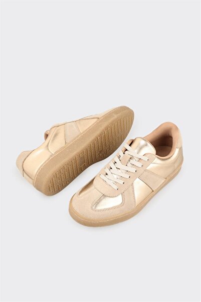 Elle Shoes Gold Deri Kadın Spor Ayakkabı