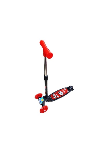 ABS Adjustable kids scooter, 73.5 cm, red and black, metal frame, silicone wheels, 3 wheels