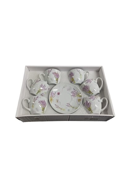 ABS Set 6 ceramic cups + 6 plates Lavender model