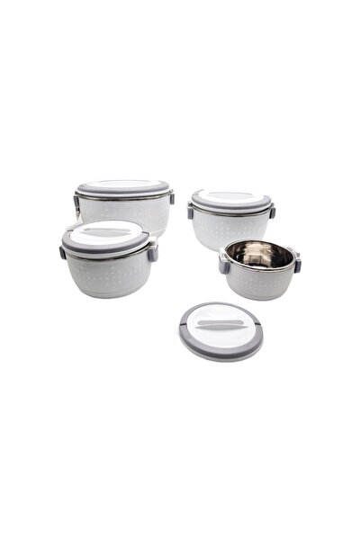ABS Set 4 Thermal Food Containers, White, 6.5 l, 4 l, 2.2 l, 1.5 l