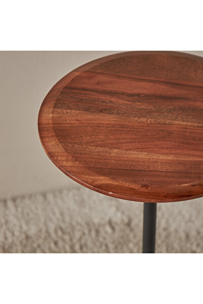 Lifestyle Wooden Round Top Accent Table - 26x55x26 cm