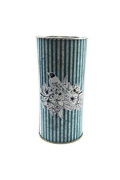 ABS Pușculiță rotundă înaltă din metal cu imprimeu de rândunele 9x18 cm