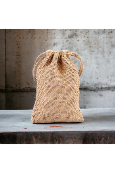 Crisalida Rustic decorative jute bag Crisalida, 9 x 14 cm, Natural ecru