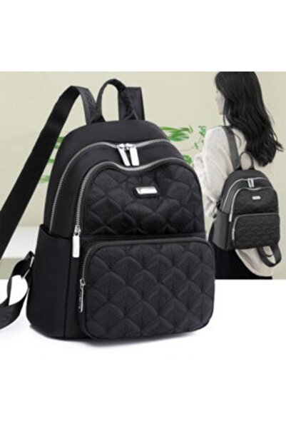 zola Rucsac dama, 2 compartimente, buzunare, sistem prindere pe troler, 30 x 28 x 14 cm, negru