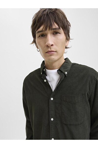 Jack & Jones Ανδρικό πουκάμισο κοτλέ - Κλασικό