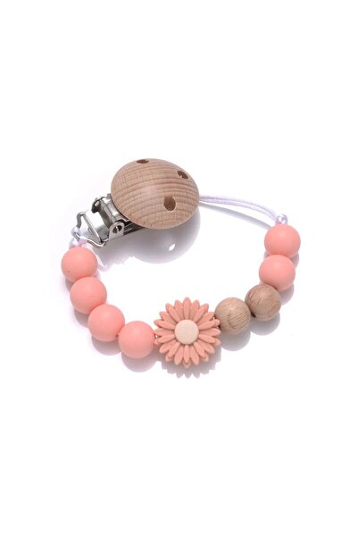 Choice9 Style 3 Baby Beech Wood Pacifier Silicone Flower Beaded Nipple Clips ...