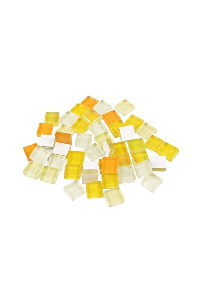 Crisalida Set 35 pietre decorative de mozaic din sticla Crisalida, 10 x 10 mm, Galben