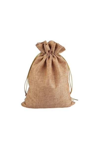 Crisalida Rustic decorative bag imitation jute, 22 x 28 cm, Dark beige