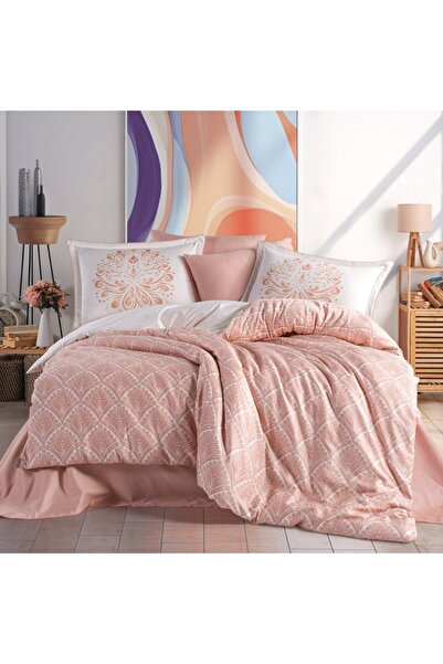 Hobby home collection Sheldon Salmon - Double Satin Duvet Cover Set