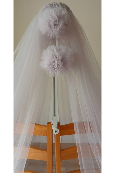 Mutlu Başlangıçlar 6 Metre Genişliğinde Ponponlu Bebek Beşik Cibinlik