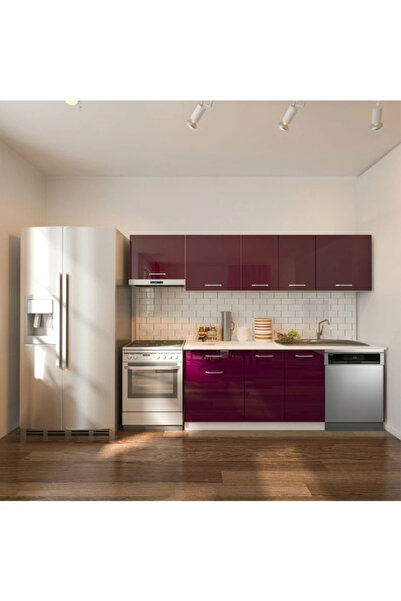 Tdesigno Loşna Hazır Mutfak Dolabı 260 cm-Beyaz Laminat Tezgah Dahil-Bulaşık ...