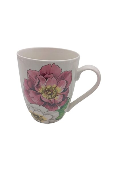 ABS Set de 12 căni ceramice, model cu trandafiri colorați