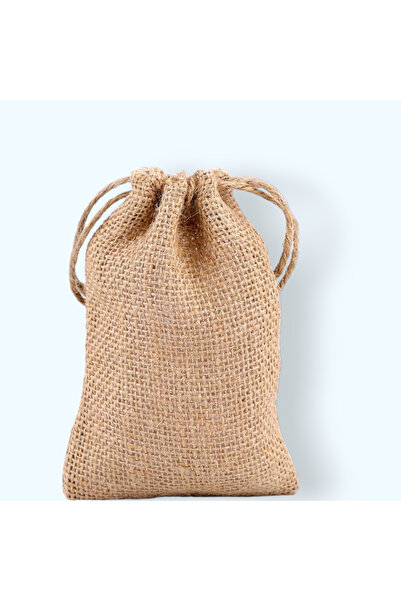 Crisalida Saculet decorativ rustic iuta Crisalida, 9 x 14 cm, Ecru natur
