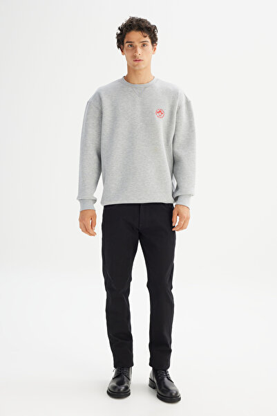 Lee Cotton Fleece Lined Regular Fit Regular Cut Crew Neck Printed Sweatshirt