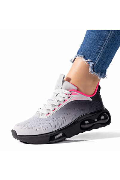 Modlet.ro Women's grey and pink platform sneakers MOD09503