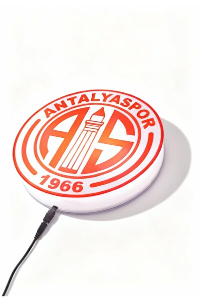 Nobrand Antalyaspor Logolu LED Lightbox – Duvar Tipi Işıklı Dekoratif Lamba (24 cm) - Kişiselleştirilebilir