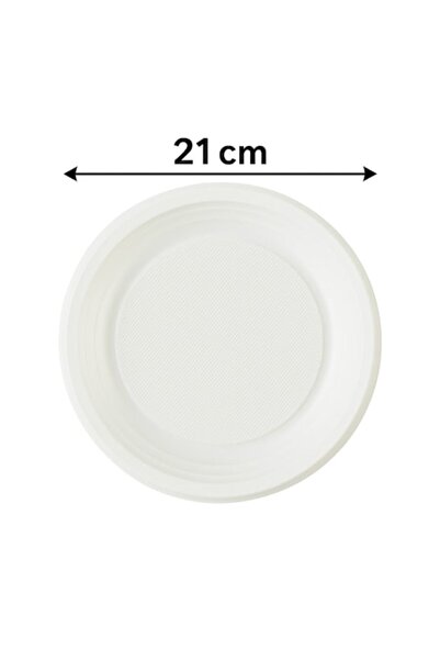 ABS Farfurii de plastic de unică folosință, albe - 21 cm, set 50 buc.