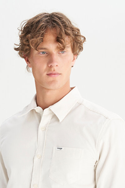 WRANGLER %100 Pamuk Regular Fit Normal Kesim Klasik Yaka Cepli Kadife Gömlek