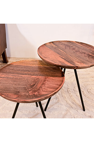 Lifestyle 2-Piece Wooden Accent Table Set