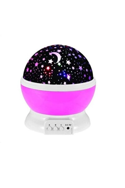 ABS Lampă de noapte pentru camera copilului, proiecție constelație, roz