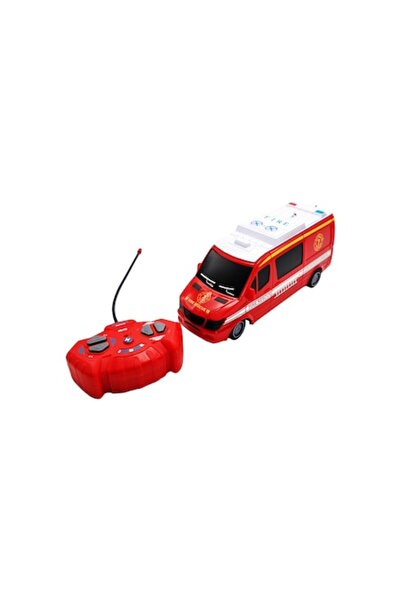 ABS Fire Truck City Track with Remote Control, 20 cm, Red